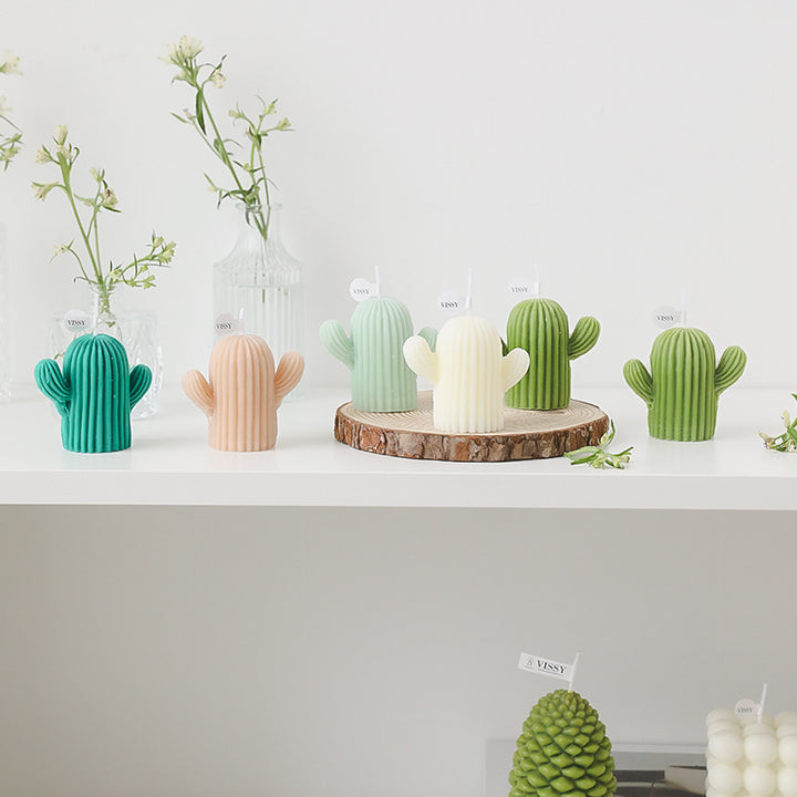 Colorful Cactus Candle Gift Box featuring various cactus-shaped candles for unique home decor