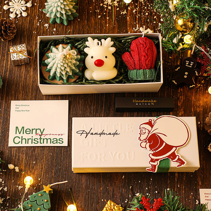 Christmas Aromatherapy Candle Gift Box with festive decorations and handmade candles for holiday cheer
