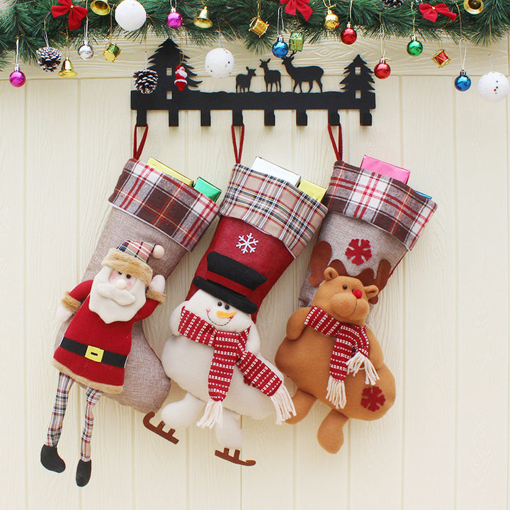Colorful Christmas Gift Socks with Santa, Snowman, and Bear Designs for Holiday Decor