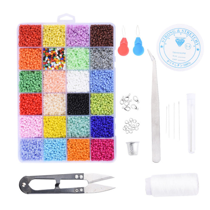 DIY Jewelry Making Kit with colorful beads, tools, and accessories for creative crafting projects