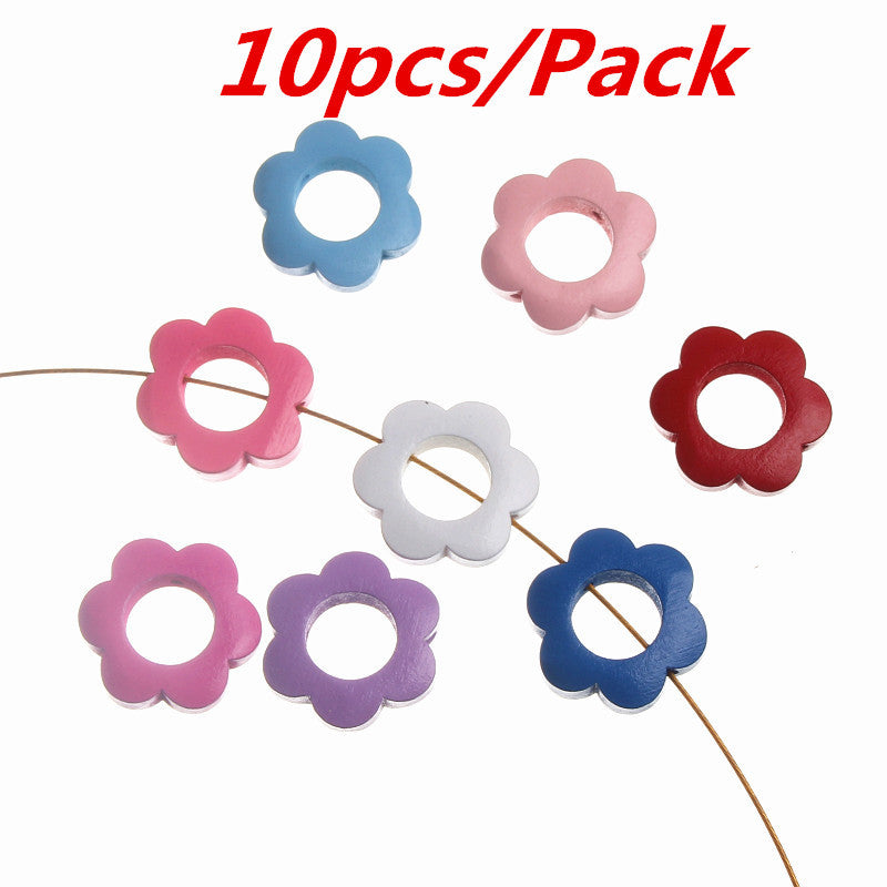 Arts And More Beaded Materials flower-shaped colorful beads in a 10pcs pack for craft projects