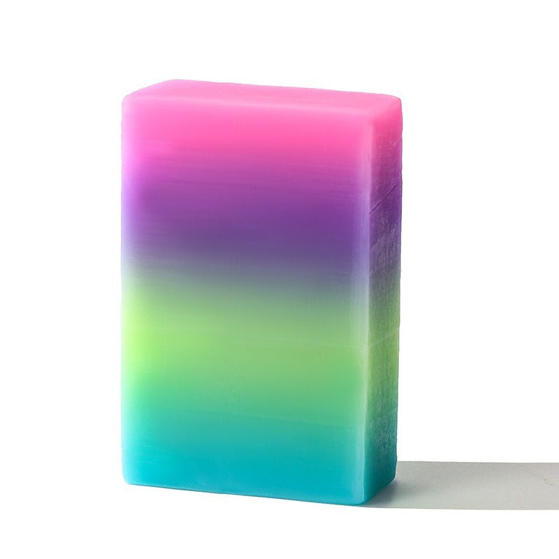 Arts And More colorful rainbow Oil Bath Soap for Kids with smooth rectangular shape