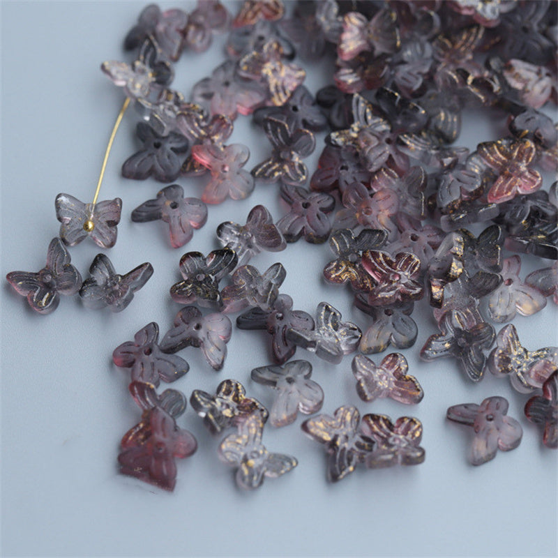 Arts And More butterfly-shaped purple and pink beads for hairpin materials craft projects