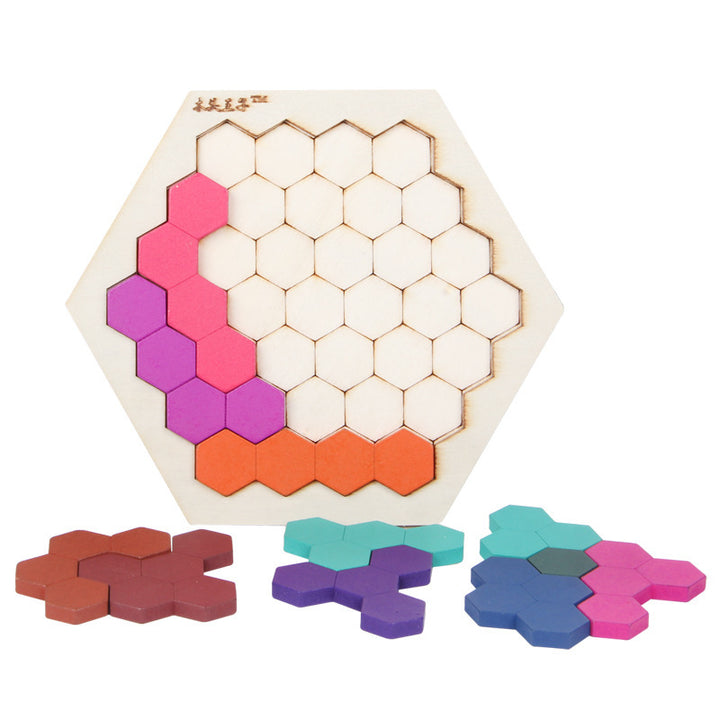 Kids DIY kit featuring hexagon building blocks for creative play and learning