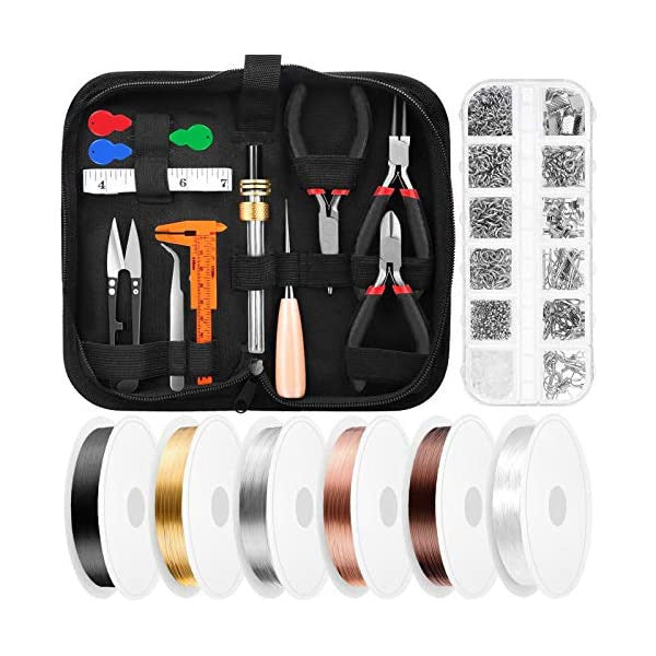 Comprehensive Jewelry Making Repair Kit with tools, wires, and findings for crafting enthusiasts