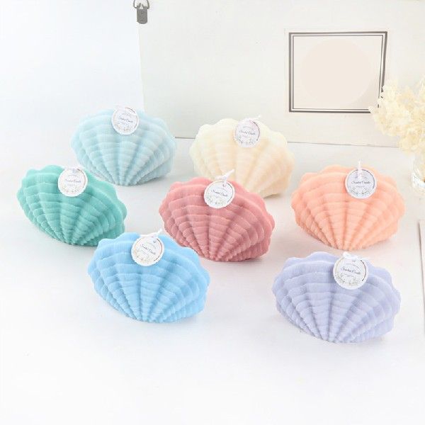 Seashell Candle Mold set in various pastel colors for crafting beautiful candle shapes