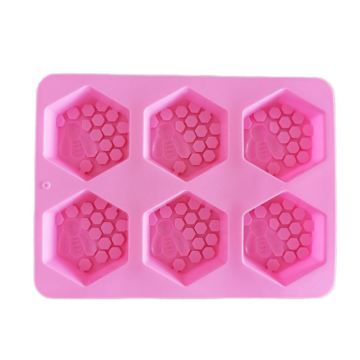 Silicone Soap Mold in Pink with Honeycomb Design for Creative Soap Making Projects