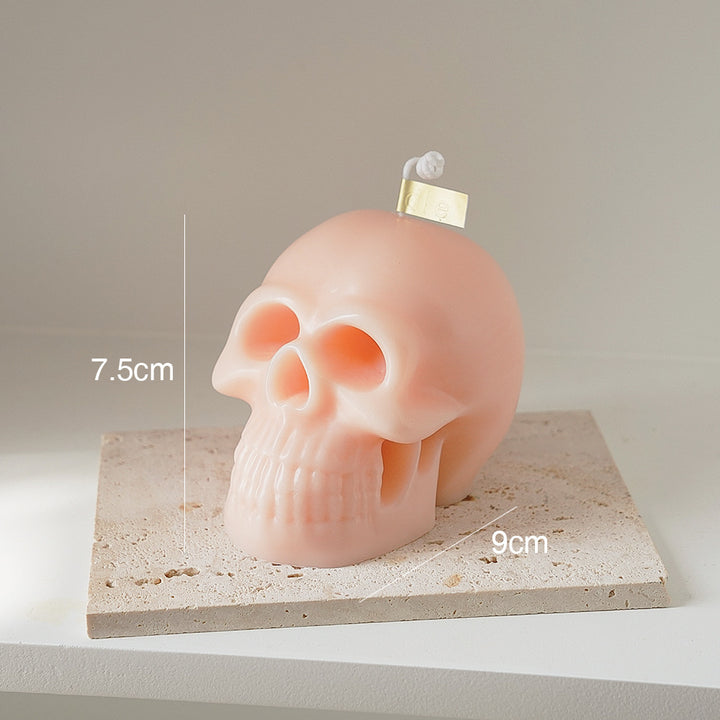 Skull Scented Candle in Pink with Realistic Design, Perfect for Home Decor by Arts And More