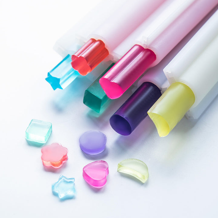 Soap Silicone Mold by Arts And More showing colorful silicone molds and shaped soap samples on white background