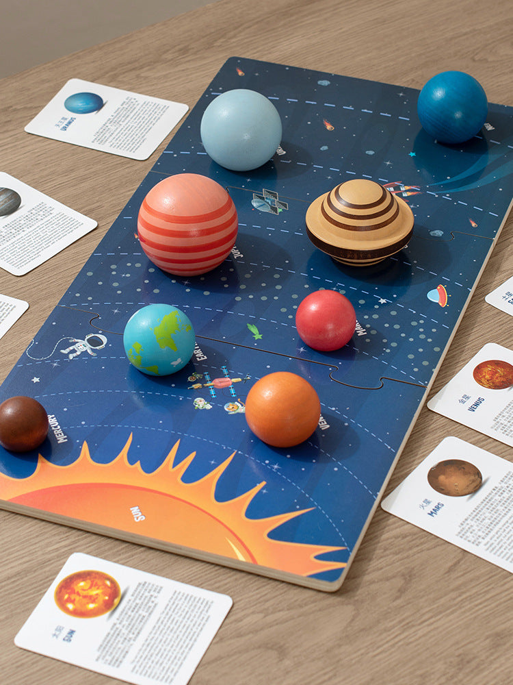 Arts And More Kids DIY Kits Solar System Puzzle with colorful planet models and educational cards
