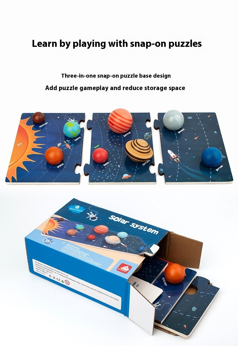 Arts And More Kids DIY Kits Solar System Puzzle with snap-on planets and three-piece base for easy learning