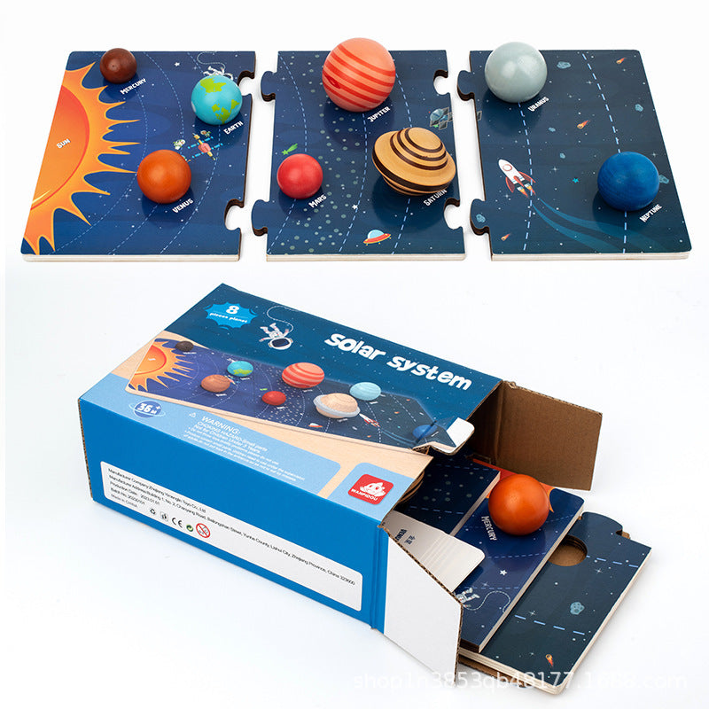 Arts And More Kids’ DIY Kits Solar System Puzzle with colorful planet pieces and space-themed background