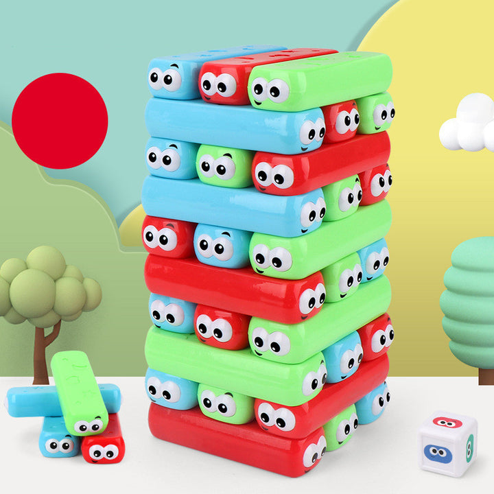 Tower Blocks Game by Arts And More colorful stacking blocks with eyes for kids arts and crafts kits