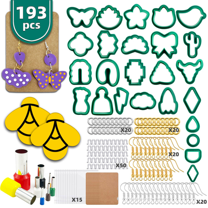 Arts And More Cutter Mold Set with 193 pieces including molds, earrings, tools, and accessories for craft projects