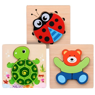 ZYL01 Wooden Cartoon 3D Puzzle Toys