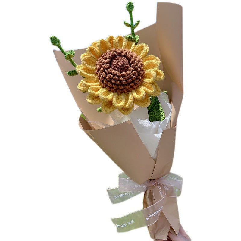 Sunflower Bouquet Wool Crochet Flower Material Bag