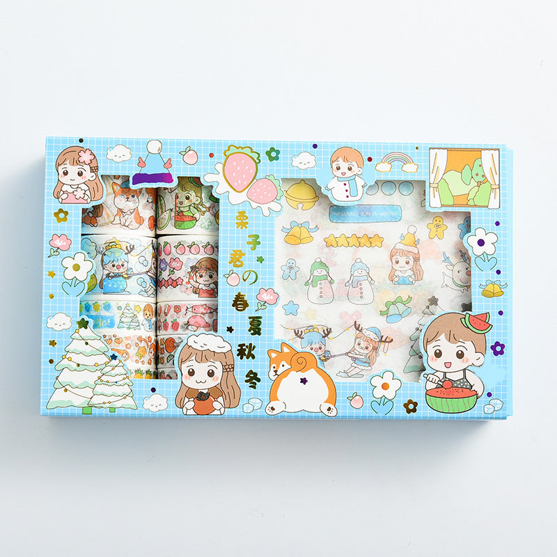 Girl Series 1010 Tape Stickers Gift Set – Cute DIY Materials 💕🎀