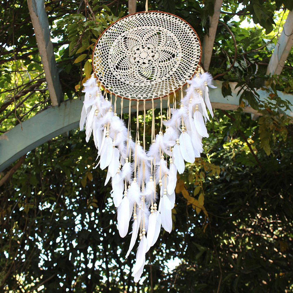 Creative Crochet Dreamcatcher Feather Wind Chime Charms