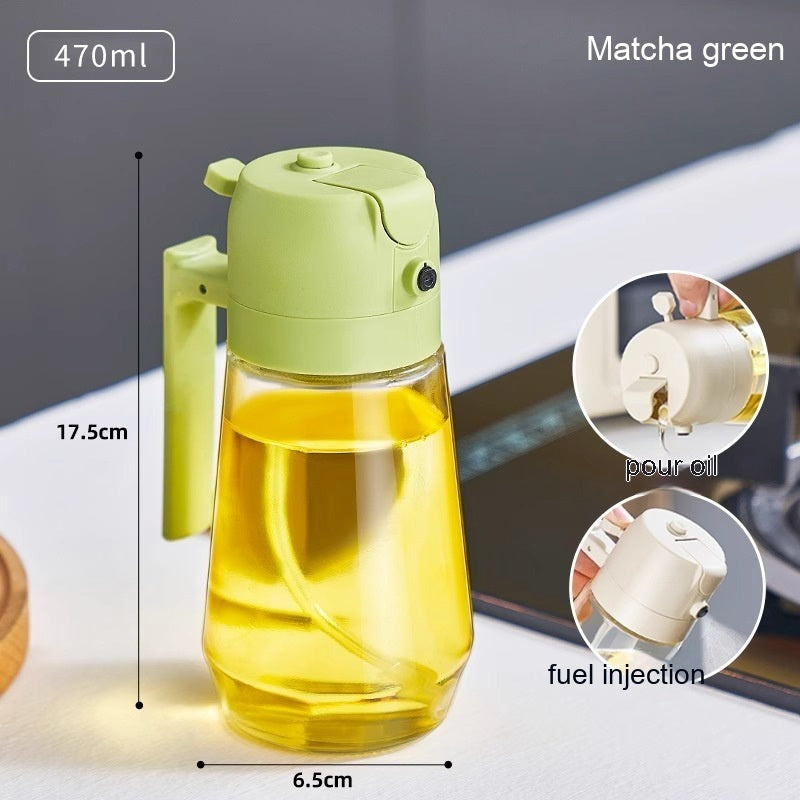 470ML Olive Oil Sprayer Dispenser | 2-in-1 Glass Cooking Spray Bottle