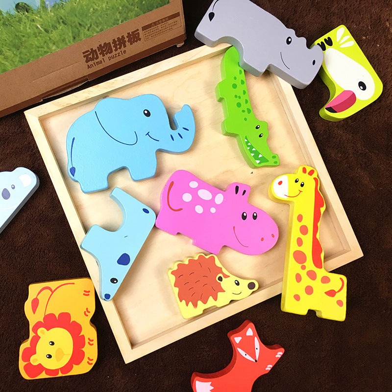 Wooden Animal Puzzle Toy for Small Kids | Eco-Friendly and Safe 🌍🧩