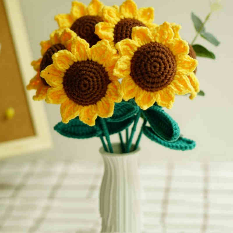 Sunflower Handmade Diy Knitting Crochet Material Bag