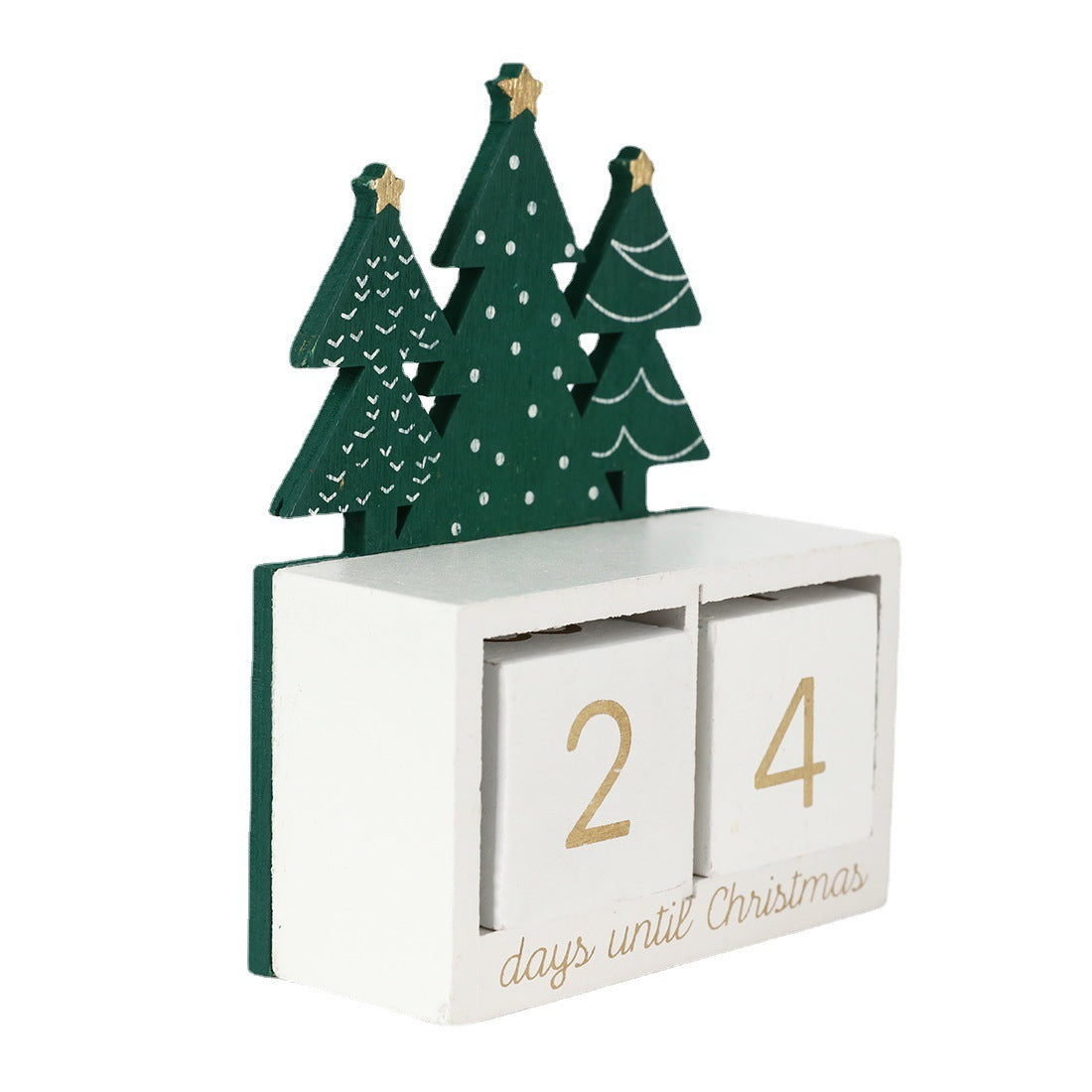 Christmas Wooden Forest Shape Countdown Calendar Block