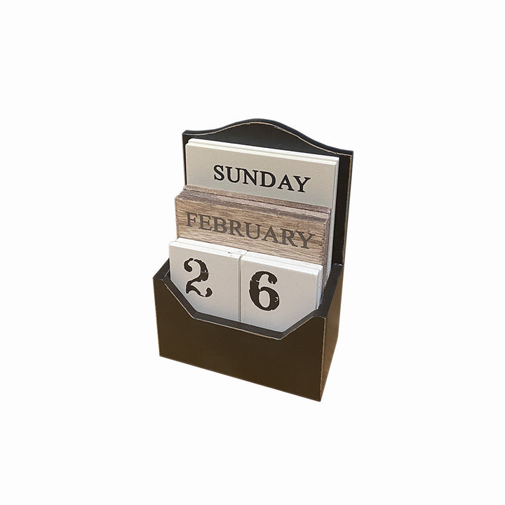 Retro Creative Wooden Desk Calendar Frame