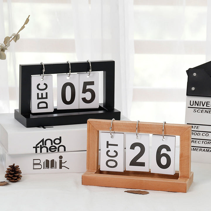 Countdown Small Calendar Creative Diy Wooden Flip Table Calendar Desk Calendar