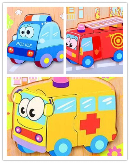 ZYL01 Wooden Cartoon 3D Puzzle Toys