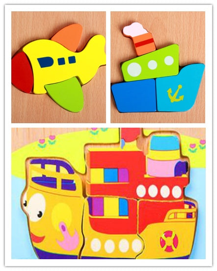 ZYL01 Wooden Cartoon 3D Puzzle Toys