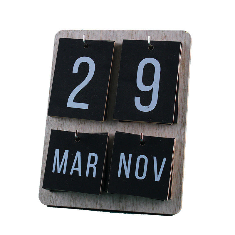 Wooden Manual Combination Perpetual Calendar – Pastoral Style Home Decor