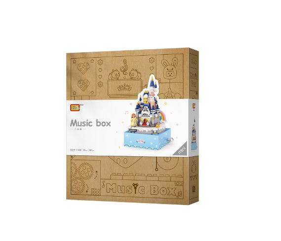 Castle Building Blocks, Rotating Music Box, Building Blocks, Creative Gifts