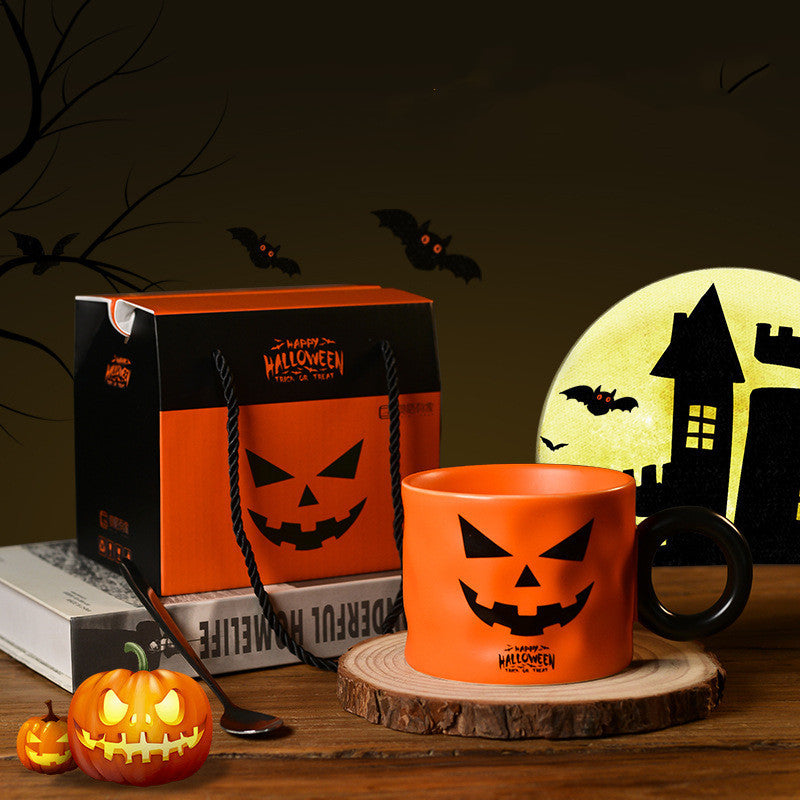 Pumpkin Ceramic Cup | Portable Halloween Party Favor Gift Mug