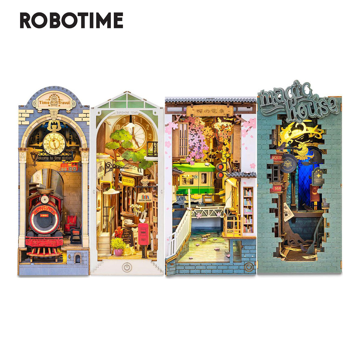 Rolife Sakura Densya Book Nook DIY Wooden Miniature – TGB01