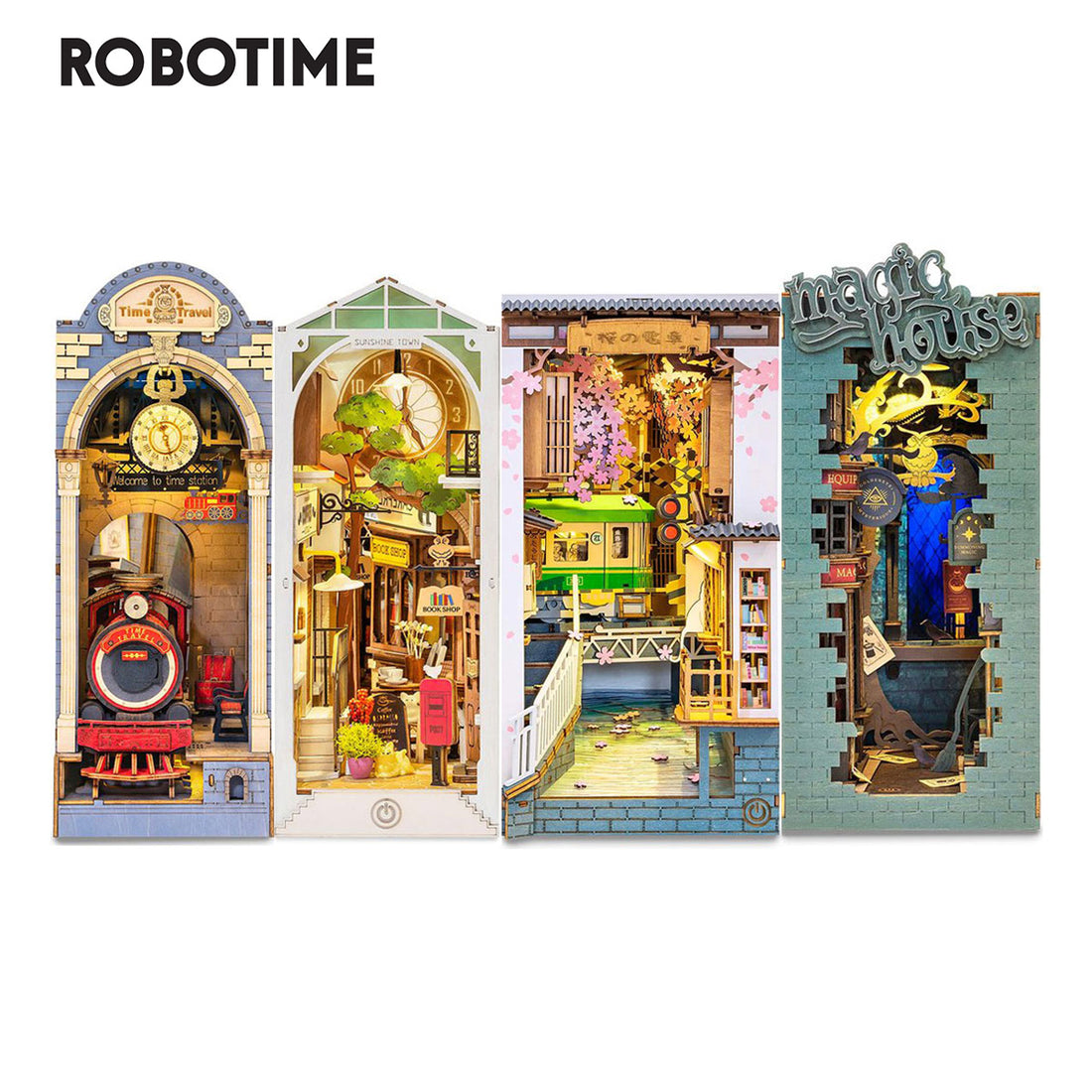 Rolife Sakura Densya Book Nook DIY Wooden Miniature – TGB01
