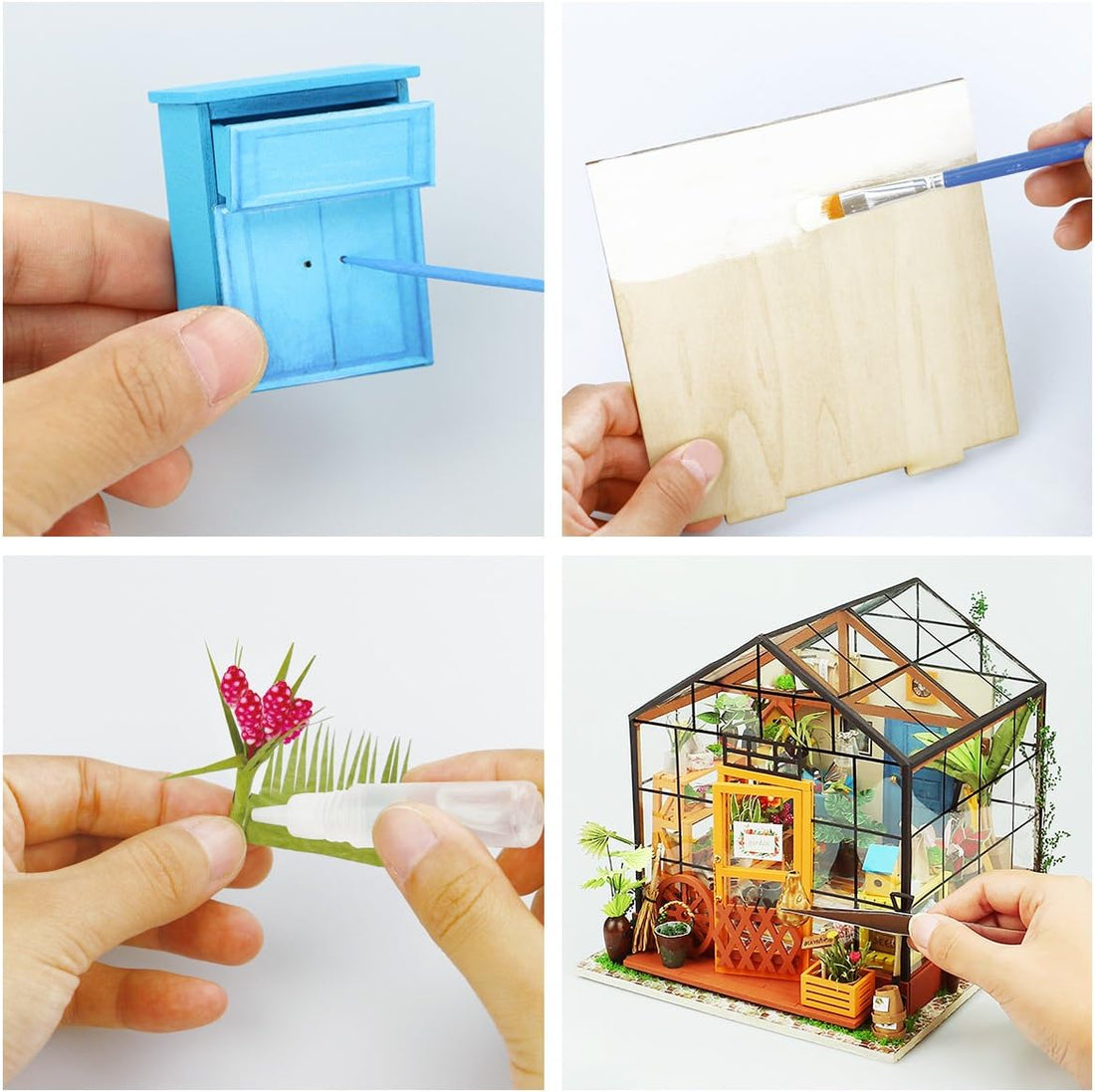 ROBOTIME Miniature Dollhouse Kits DG102-DG109 – DIY Wooden Model Craft