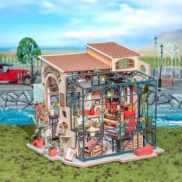 Rolife Emily’s Flower Shop Miniature House – DIY Wooden Kit