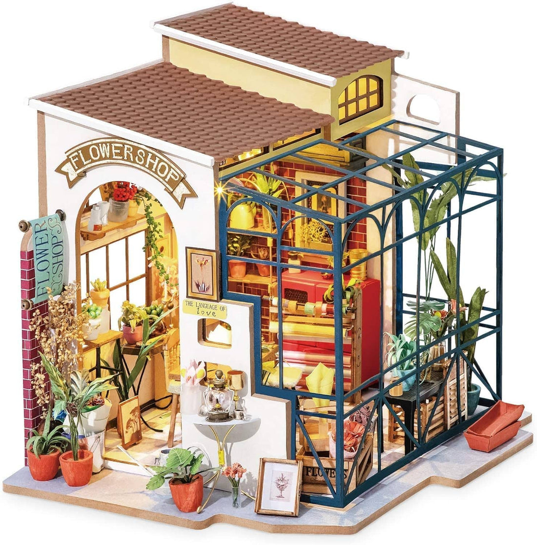 Rolife Emily’s Flower Shop Miniature House – DIY Wooden Kit
