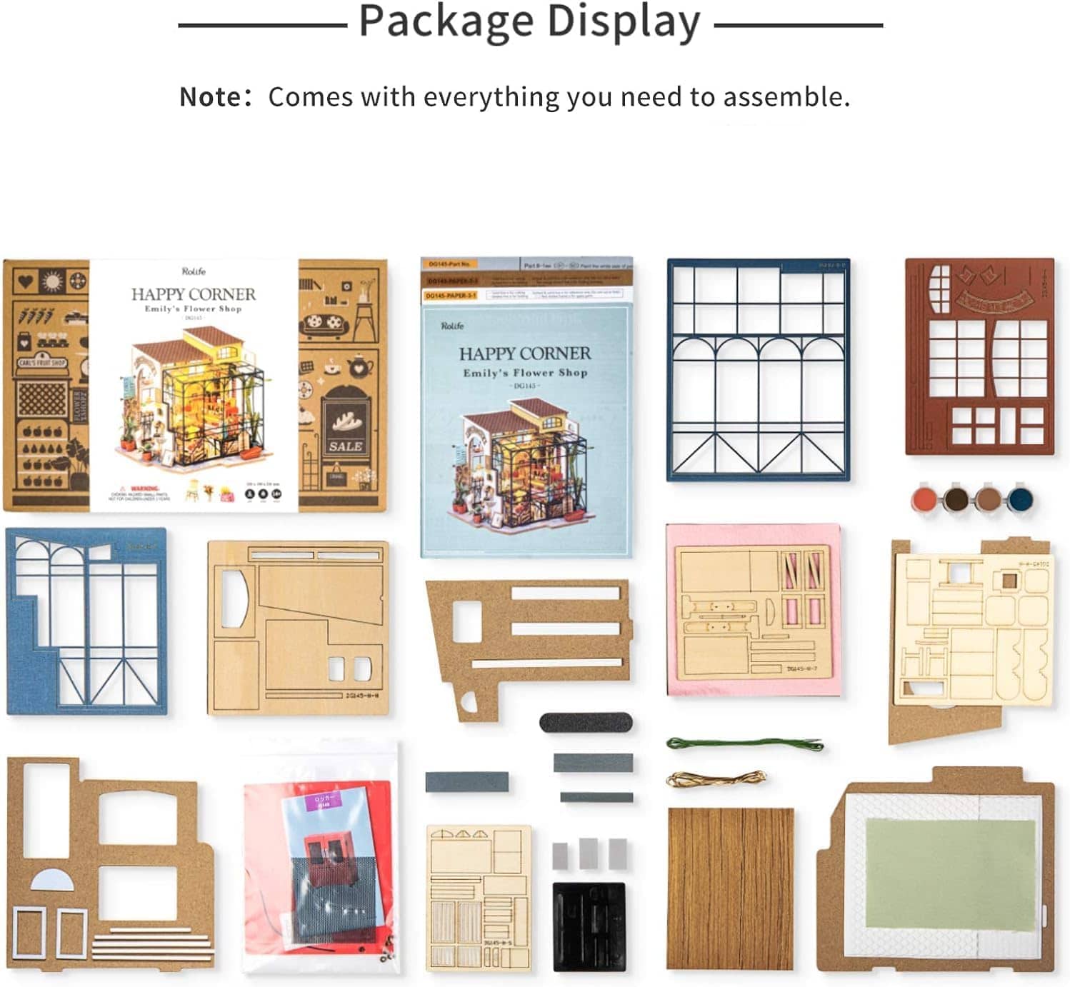 Rolife Emily’s Flower Shop Miniature House – DIY Wooden Kit
