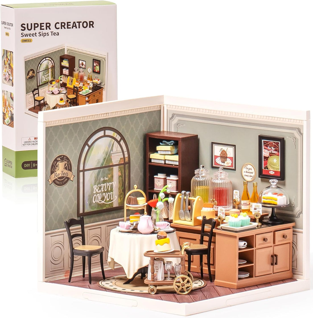 ROBOTIME Sweet Sips Tea House Miniature – DIY Dollhouse Kit
