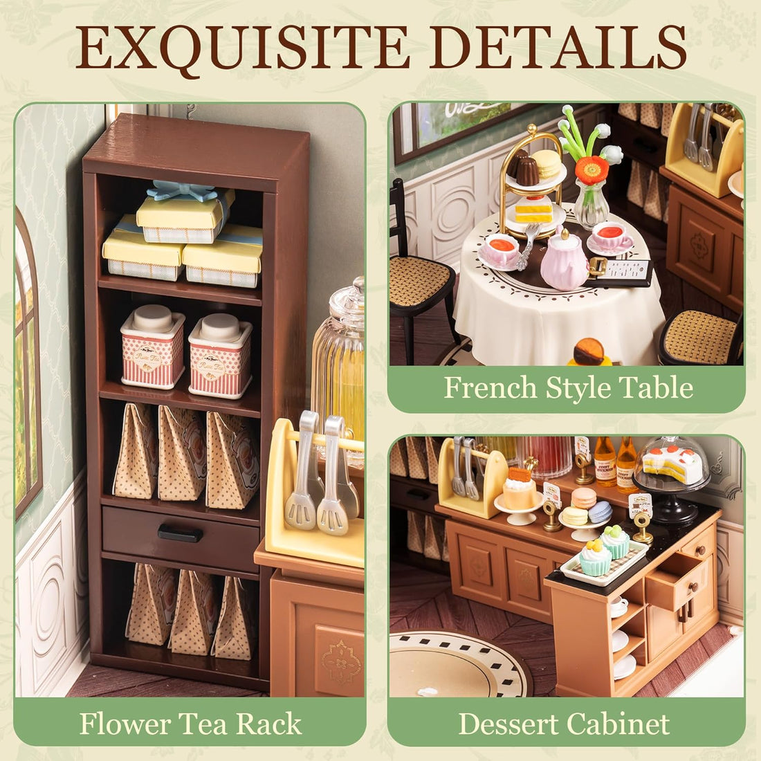 ROBOTIME Sweet Sips Tea House Miniature – DIY Dollhouse Kit