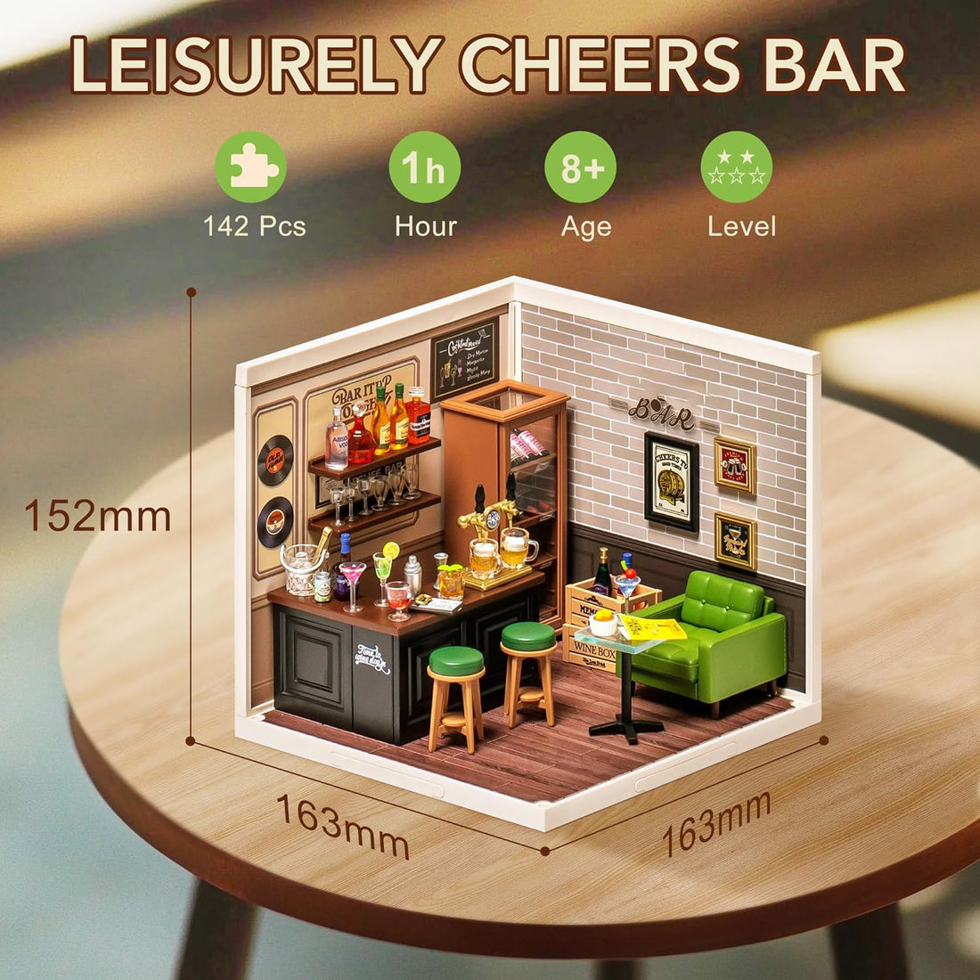 Robotime Rolife DIY Miniature Bar DW012 with LED | Creative Gift