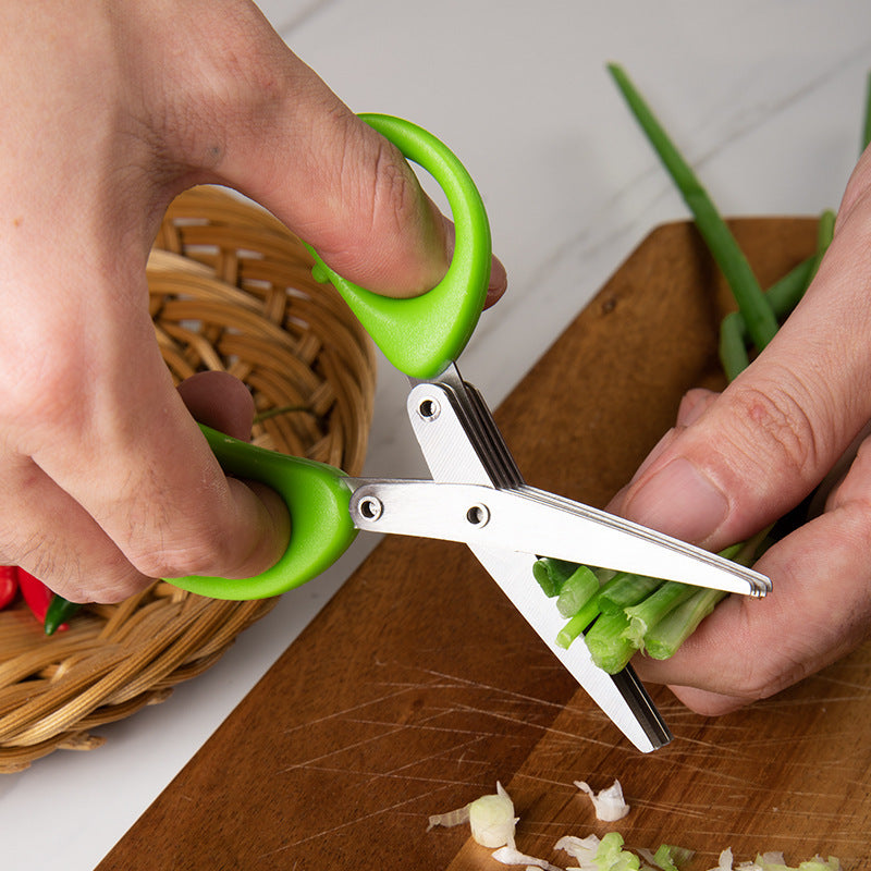 Multi-functional Multi-layer Green Onion Scissors