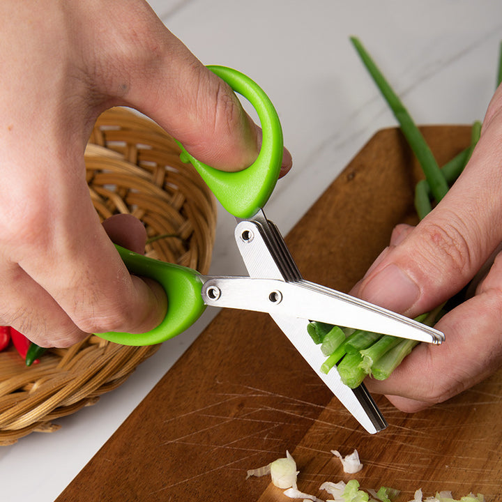 Multi-functional Multi-layer Green Onion Scissors