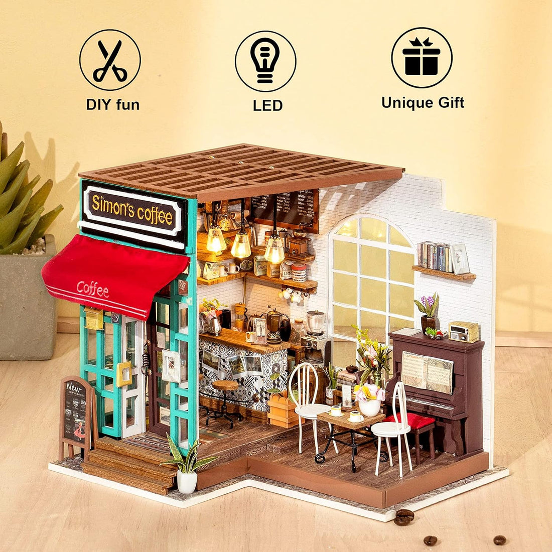 ROBOTIME Miniature Dollhouse Kits DG102-DG109 – DIY Wooden Model Craft