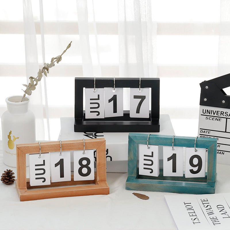 Countdown Small Calendar Creative Diy Wooden Flip Table Calendar Desk Calendar