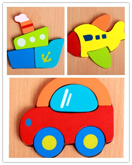 ZYL01 Wooden Cartoon 3D Puzzle Toys