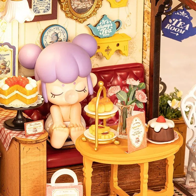 ROBOTIME Leisure Time Tea Room Miniature House – DIY Wooden Kit