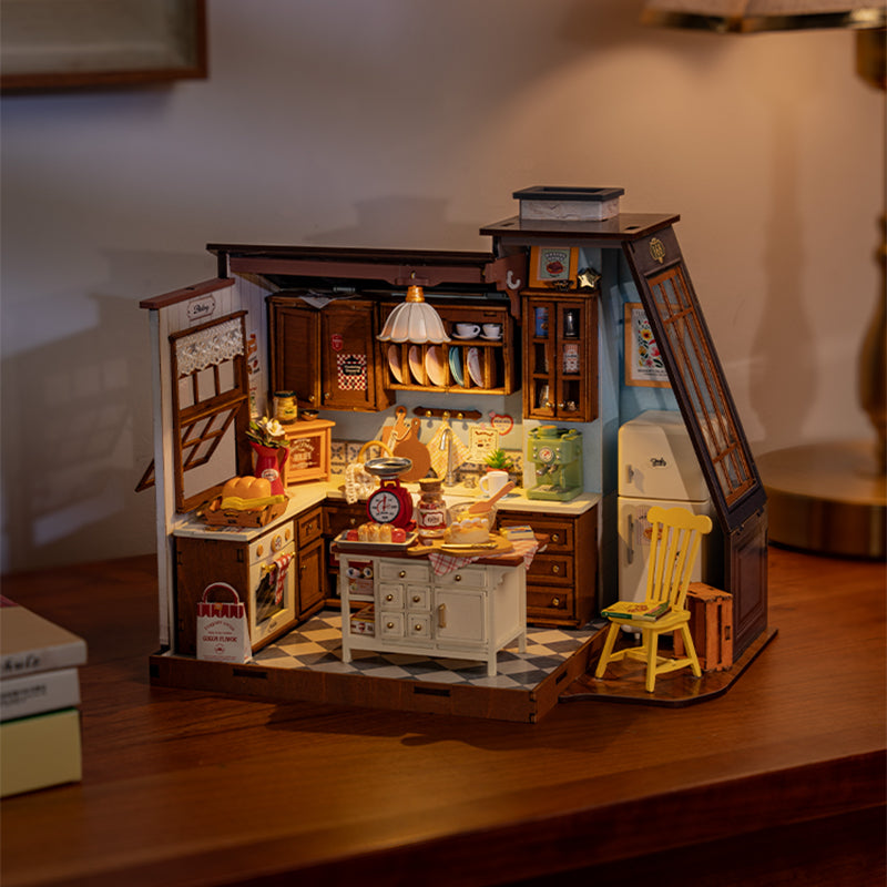 Rolife Baking Kitchen & Book Nook Miniature House – DIY 3D Puzzle