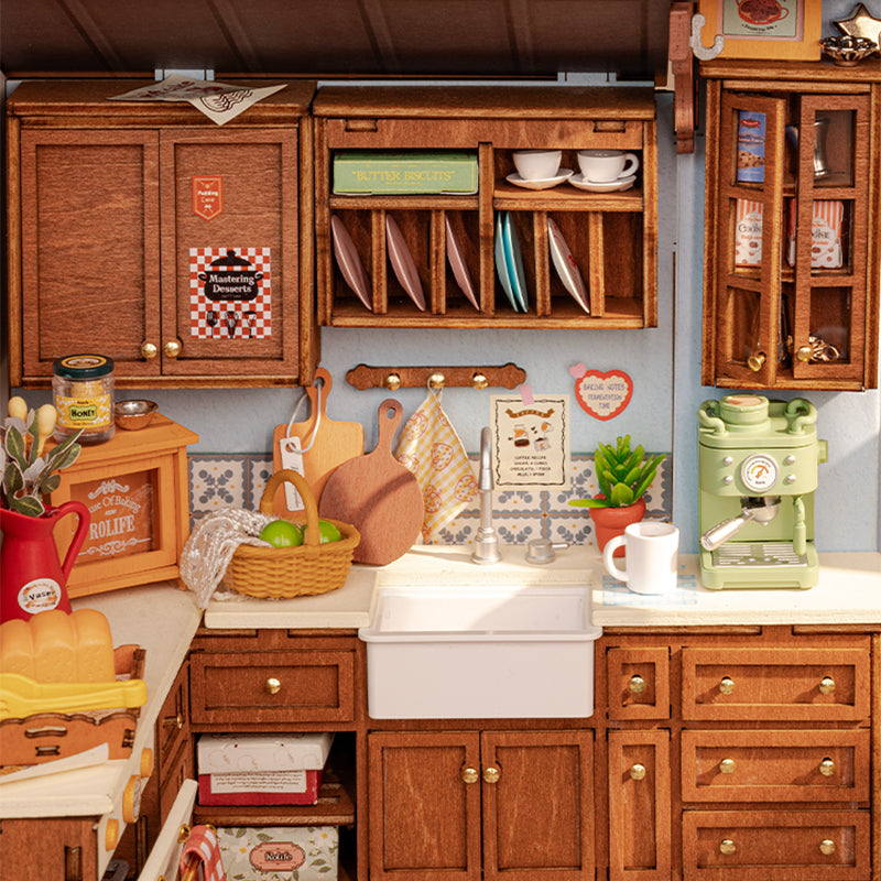 Rolife Baking Kitchen & Book Nook Miniature House – DIY 3D Puzzle